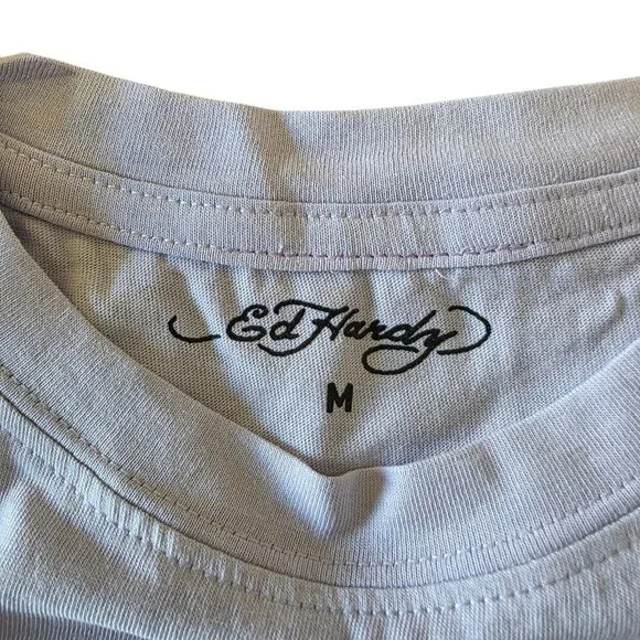 Ed Hardy Brave Hearts Eagle Tattoo Crop Top Y2K Purple Women’s M - Picture 6 of 13